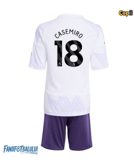 Manchester United Casemiro #18 Echipament de Fotbal Replică 2025-26 Copii Deplasare (+ Șorturi)